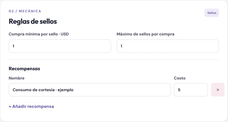 Configuración de recompensas · datos de prueba