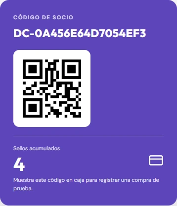 Tarjeta del cliente · datos de prueba